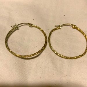 14 karat gold hoop earrings slightly bent